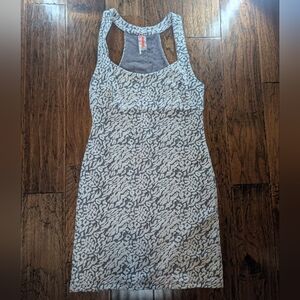 Free People Gray and White Patterned Dress
